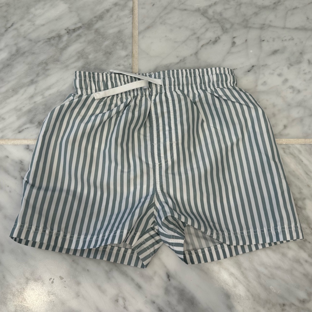 H&M Baby Green and White Swim Trunks